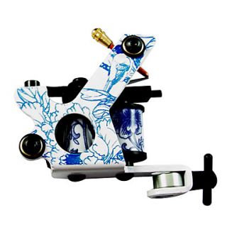 Classic Blue and White Porcelain Tattoo Machine Gun For Lining and Shading