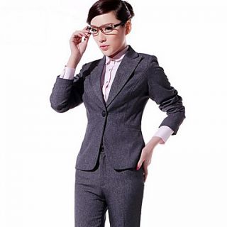 Womens Simple Single Buckle Blazer Suit