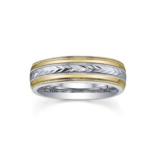 Womens Two Tone Gold Wedding Band, Twotone