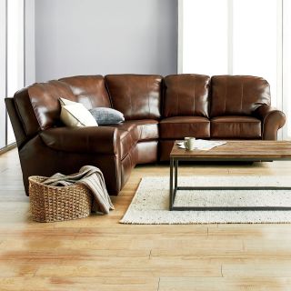 Madison 3 pc. Bonded Leather Reclining Sectional, Brown