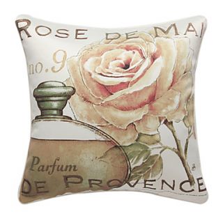 Country Roses Print Decorative Pillow Cover