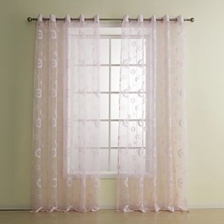 (One Pair) Classic Pink Sheer Curtain