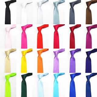 Mens Casual Solid Color Narrow Necktie