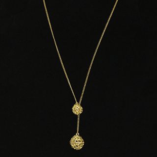 Gold Plated Ball Shaped Alloy Necklace