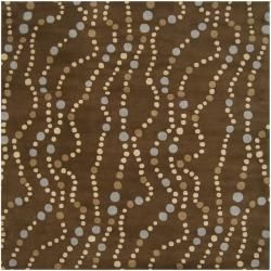 Hand tufted Brown Contemporary Geometric Mayflower Wool Rug (6 Square)
