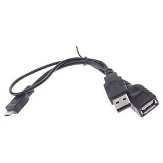 USB Female to Micro USB Male and USB Male OTG Cable for Samsung Cellphones and Others