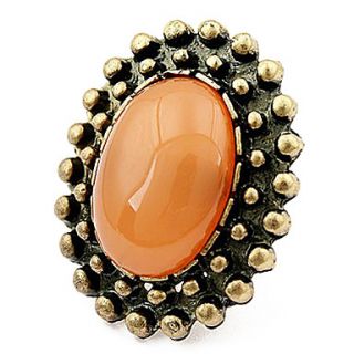Colorful Oval Stone Alloy Ring