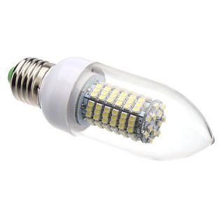 E27 8W 138x3528SMD 620LM 6000 6500K Natural White Light LED Candle Bulb (220V)