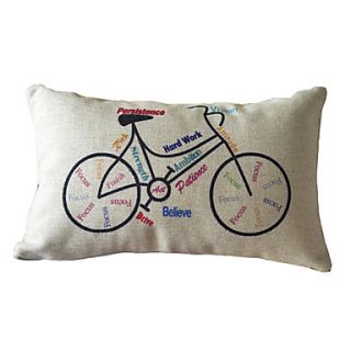 Country Bicycle Cotton/Linen Decorative Pillow Cover