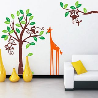 Childrens Monkey Giraffe Wall Stickers