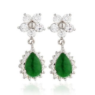 Charming Alloy Jade Crystal Earrings