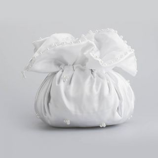 Lovely Satin with Imitation Pearls Wedding Bridal Purse(More Colors)