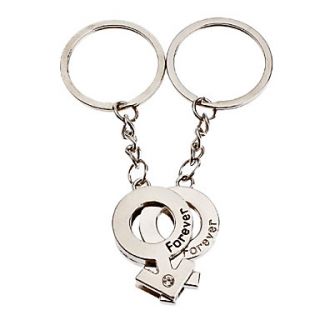 1 Pair Aluminum Male and Female Tag Couple Keychain