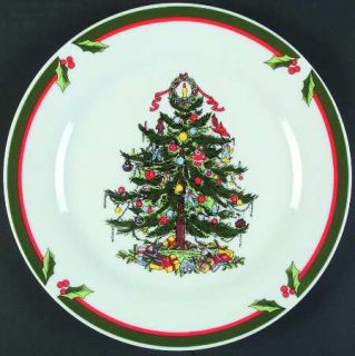 Pacific Rim Pcm8 Dinner Plate, Fine China Dinnerware   Christmas Tree,Holly,Gree