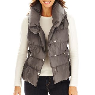 SIENA STUDIO Quilted Down Vest, Grey, Womens