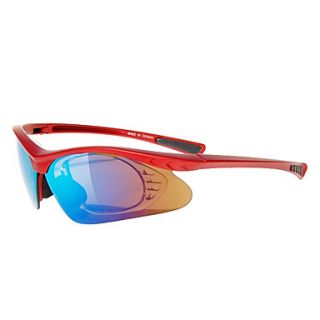 Topeak Sports Cycling Glasses with Engineering Resin Frame(Optical Frame Insert, Red Frame,Five Lens)RTS001 R