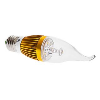 E27 4W 320 360LM 3000 3500K Warm White Light Golden Shell LED Candle Bulb (85 265V)
