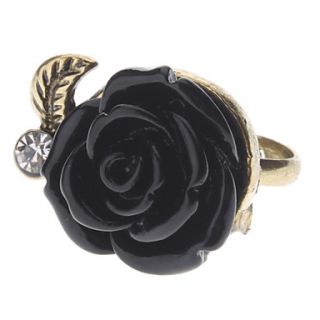 Vintage Style Black Rose Ring