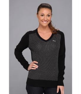 PUMA Golf V Neck Novelty Sweater Womens Sweater (Black)