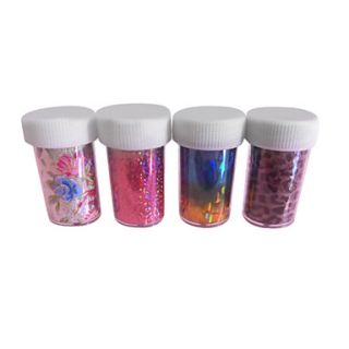 4PCS Laser Foil Nail Decorations Starry Stickers No.3(120x4x0.1cm)