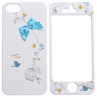Birdcage Bowknot Pattern Detachable Full Body Hard Case for iPhone 5/5S