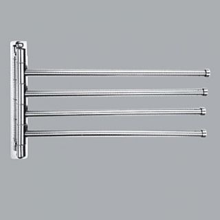 Contemporary Style Chrome Finish Brass Wall Mounted Towel Bars (4 Bars)