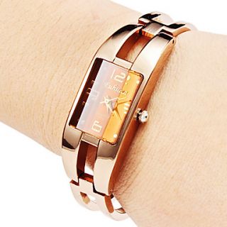 Womens Hollow Style Alloy Analog Quartz Bracelet Watch (Bronze)