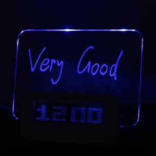 Message Board Blue Light Digital Alarm Clock with 4 USB Port Hub (USB)