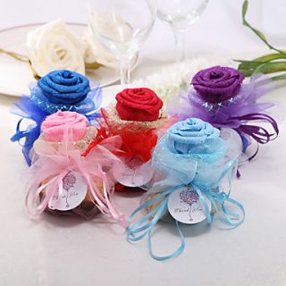 Personalized Beautiful Organza Favors Bags With Rose Top   Set of 24 (More Colors)