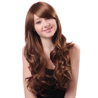 Capless Long Brown Curly Hot Sale High Quality Synthetic Japanese Kanekalon Wigs