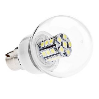 B22 5W 27x5050 SMD 380 400LM 6000 6500K Natural White Light LED Ball Bulb (AC 110 130/AC 220 240 V)