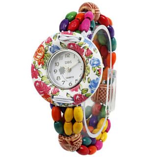 Lovely Wood Round Quartz Womens Watch(More Colors)