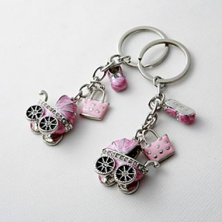 Personalized Cute Baby Carriage Keyring (Set of 4 Pieces)