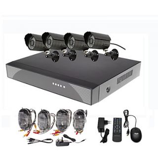 8 Channel Surveillance Security System 4 Outdoor Warterproof Camera Night Vision