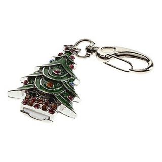 Christmas Tree Shaped Metal Material USB Stick 4G(Green)