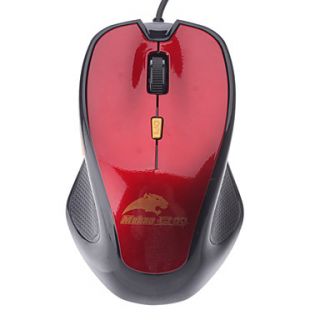 High Performance Wired Red USB Optical Game Mouse (1600DPI)