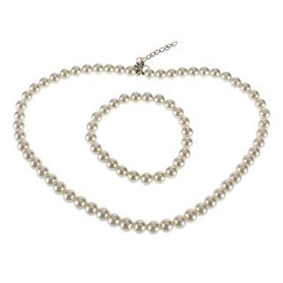 Pearl Bracelet Necklace Set