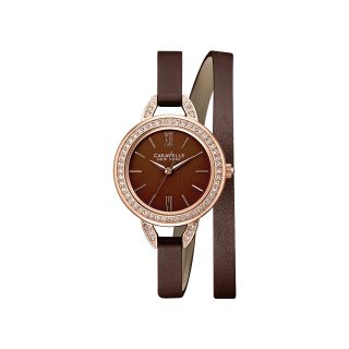 Caravelle New York Womens Brown Dial & Brown Leather Strap Watch