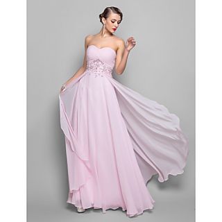 A line Sweetheart Floor length Chiffon Evening Dress (551465)