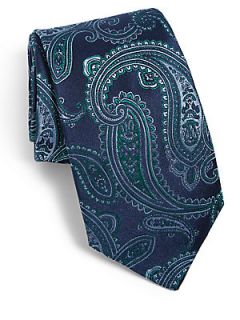  Collection Mantero Paisley Silk Tie   Navy