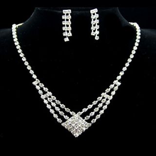 Amazing Alloy With Rhinestone Womens Jewelry Set Including Necklace,Earrings