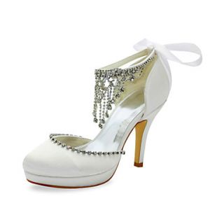 Gorgeous Satin Stiletto Heel Pumps With Rhinestone Wedding Shoes (More Colors)