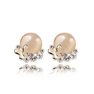 Charming 18K Gold Plated Imitation Opal Round Earring(More Colors)