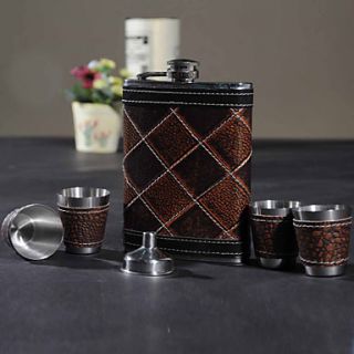 Check Design 8 oz Flask In Gift Box (6 Pieces)