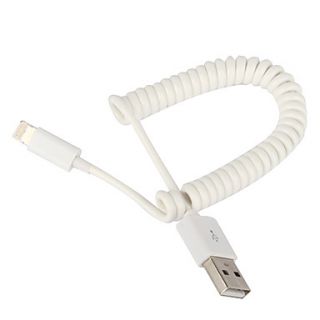 8 Pin Coiled Cable Charge and Data for iPhone 5,iPad Mini,iPad 4,iPod