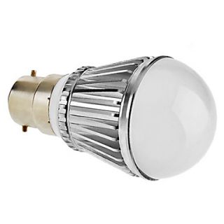 Dimmable B22 3W 180 210LM 6000 6500K Natural White Light LED Ball Bulb (220V)
