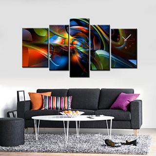 Modern Abstract Wall Clock in Canvas 5pcs