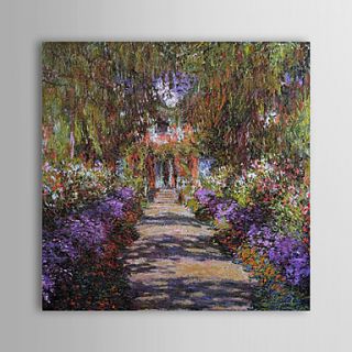 Famous Oil Painting A Pathway in Monets Gardenat Giverny by Claude Monet
