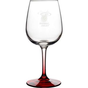 Miami Heat Boelter Brands Satin Etch Wine Glass