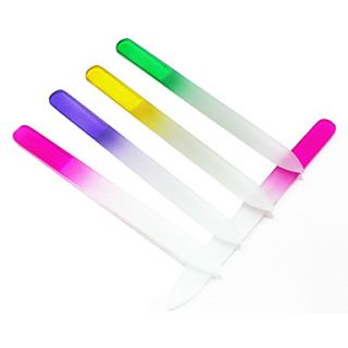 1PCS Glass Nail File Multi color (Random Color,M)